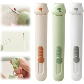 3Pcs Upgraded 2 in 1 Automatic Needle Threaders Seam Ripper, 2 in 1 Needle Threader Seam Ripper Tool, Quick Thread Removal Tool for Hand Sewing, Knitting, Cross Stitch