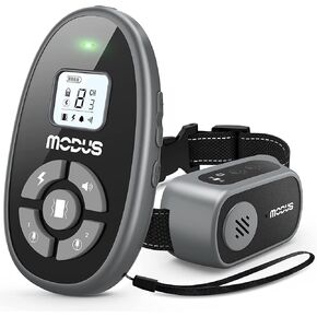 MODUS Dog Training Collar with Remote - 4 Modes Dog Shock Collar, Recording Playback, Beep, Vibration Anti Barking Device to Stop Dog Unwanted Behavior, Rechargeable Bark Collar for All Sized Dogs