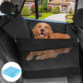 ELEGX 29.5" Extra Large Dog Car Seat,for Up to 65 lbs or 2 Small Dogs,Let Your Furry Friends Lie Down Comfortably,Seat Extender for Dogs,Ventilated and Breathable (Black, XXXLarge)