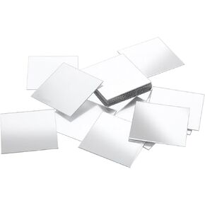 25 Pack Mini Size Square Mirror, Acrylic Small Mirror, 2 Inch Adhesive Mirror Tiles for Crafts DIY Projects Mosaics Art Supplies and Home Decor Small Mirrors for Crafts