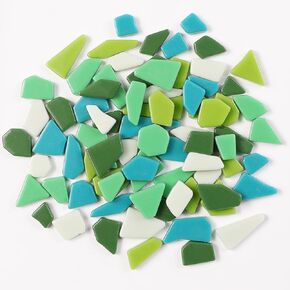 1 LB Mini Irregular Enamal Mosaic Glass Tiles for Crafts Bulk Mosaic Supplies, Random Small Size of Broken Recycled Glass Mosaic Pieces for DIY Mosaic Making (RB400)