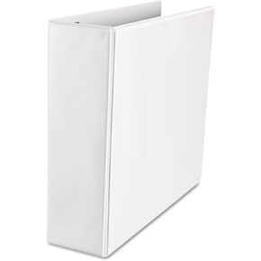 Universal UNV30752 3 in. السعة 11 بوصة. x 8.5 في. 3 حلقات Deluxe سهلة الانفتاح D-Ring View Binder-White
