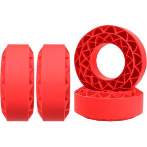 4Pack ShareGoo Silicone Rubber 1.9 RC Crawler Tire Foam Insert 108x42mm Compatible with Axial SCX10 90046 Traxxas TRX4 Redcat Gen7 Gen8 1/10 RC Crawler 1.9" Wheel Tires (Red)