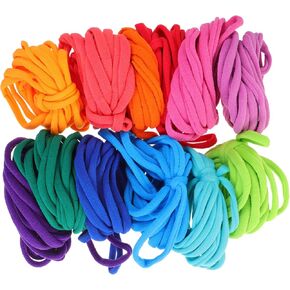 Magiclulu 192pcs مرنة الحبل مضفر نسج تلوح في الأفق بوتولدر طقم حامل الوعاء نطاقات لائحة لاعبي العزف على ملء الفنون ديي وحرف الأطفال الحلقة