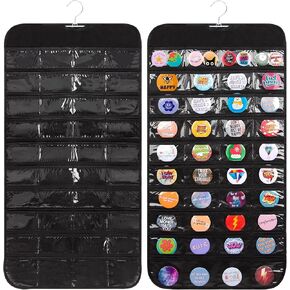 PACMAXI Button Pins Organizer Hanging Display Stand, Button Pin Badge Collection Holder, Hold Up To 80 Badges