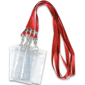 Lanyards with ID Holder Name Tags Card Lanyard J Hooks Clip 50 Pack Waterproof ID Badge Nametag and 50 Pack Lanyards
