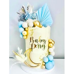 JeVenis Blue Cake Topper Boho Cake Decorations Cake Flowers Decorations Cake Topper for Baby Shower Wedding Bridal Birthday Party Supplies