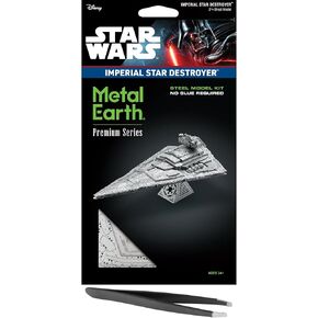 Fascinations Metal Earth Premium Series Star Wars Imperial Star Destroyer 3D Metal Model Kit Bundle with Tweezers