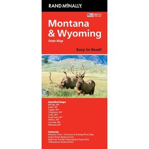 Rand McNally Easy to Read: Montana, Wyoming State Map