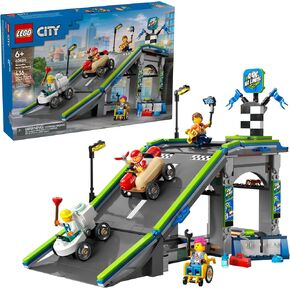 LEGO City No Limits: Race Car Ramp Track Toy - Building Toy for Kids, Boys and Girls, Ages 6+ - Soap Box Car Ramp for Racing with 2 Cars, 4 Minifigures, and Buildable Ramp - Gift Idea - 60460