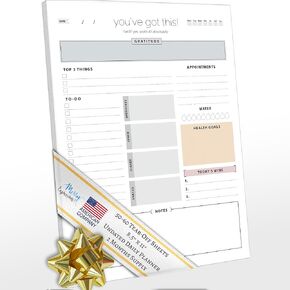 Merry Expressions Daily Planner To Do List Notepad with Undated 8.5x11" Tear-Off Sheets, ADHD Planner, Time Block Planner, Desktop To Do List Notepad, To-do Notebook