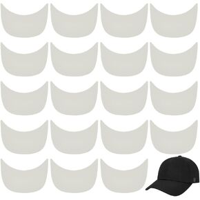 Benecreat 20pcs Baseball Cap Insert ، إدراج قبعة الكرة البيضاء الرمادية ، القبعة البلاستيكية القبعة البلاستيكية حافة لعبة البيسبول قبعة القبعة المشكل إدراج لوازم الخياطة الحرفية