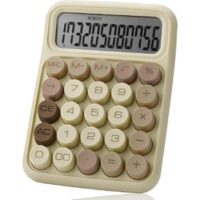 Mr. Pen- Mechanical Switch Calculator, 12 Digits, Large LCD Display, Khaki Cream, Calculator Big Buttons, Mechanical Calculator, Calculators Desktop Calculator, Cute Calculator, Aesthetic Calculator