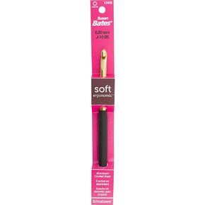 Susan Bates Silvalume Soft Handle Aluminum Crochet Hook 5.5"-Size J10/6Mm