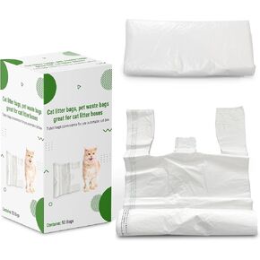 Cat litter Bags, Compatible with Pet Zone, Ideal for Automatic and Self-Cleaning Litter Boxes, Durable Waste Bags for Cats, Compatible with Self-Cleaning Litter Box Pack of 50, Clear