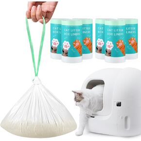 120 Count Self-Cleaning Litter Box Liner Bags for PURA X MAX, Pet Waste Replaced Trash Bags with Drawstring for Automatic Cat Litter Box -21" x 11"