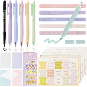 Bible Journaling Kit, 26 Pcs Bible Study Supplies, Twin Tip Highlighters & Permanent Markers, Colored Gel Pens - No Bleed, Index Tabs, Magnetic Bookmarks, Sticky Notes, Study Tools
