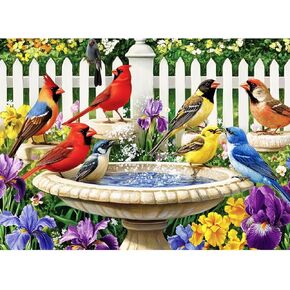 500 Pieces Puzzle for Adults | Bath Birds Large Piece Puzzle | Recycled Cardboard Jigsaw Puzzle 500 Pieces | Challenging Game Home Decor Birthday Party Gift Toy for Adults Kids Seniors 20.5 * 15 in