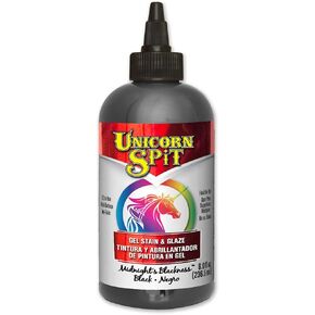 Unicorn SPiT 5771010 Gel Stain and Glaze, Midnight's Blackness 8.0 FL OZ Bottle