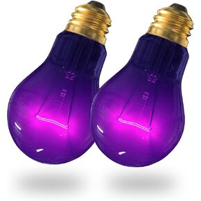 Reptile Heat Lamp Bulbs-100W Tortoise Night Heat Bulb E26 Terrarium Heat Lamp Simulate Natural Moon Purple Light for Snake Bearded Dragon Leopard Gecko Lizard Chameleon-2Pack