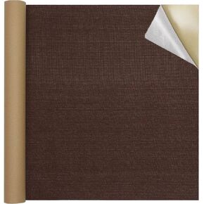 Linen Fabric Patches Tape Self Adhesive 17.7x78.7 inch, Durable Fabric Couch Repair Kits for Upholstery, Furniture, Sofa, Car Seats, Office Chair, Clothing, Jackets, Crafts (Brown 2.0)