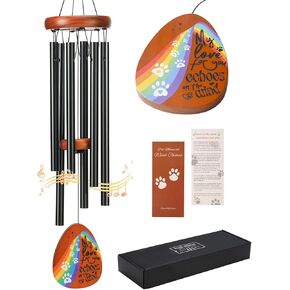 wtisan Dog Memorial Gifts for Loss of Dog Pet Memorial Gifts for Dogs Pet Memorial Wind Chimes Loss of Dog Sympathy Gift Personalized Wind Chime with Rainbow Bridge for Outside Garden Patio