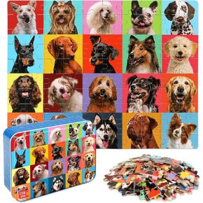 LELEMON Puzzles for Kids Ages 4-6,Donut Puzzle 100 Piece Puzzles for Kids in a Metal Box, Educational Kids Puzzles Jigsaw Puzzles 100 Piece Puzzle Games Puzzle Toys for Girls and Boys