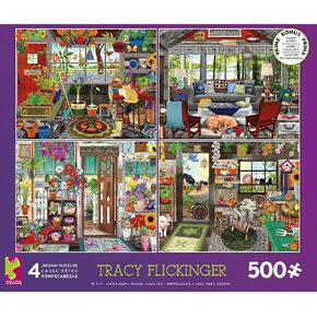CEACO - 4 في 1 Multipack - Tracy Flickinger - (4) 500 قطعة Jigsaw Puzzle