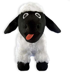 FGA Marketplace Black Sheep Plush Toy - Entertaining Plushy Lamb with 2 Squeakers, Suitable for Small to Medium-Sized Dogs - Made with Soft, Highly-Durable, & Pet-Safe Polyester Material