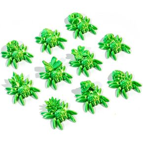 10Pcs 3D Printed Mini Spiders, Articulated Spider Toys for Kids and Adult, 3D Print Animals Fidget Toys Decor for Stress Relief, Desktop Pet (Fantasy Green)