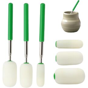 Telescoping Pottery Sponge Ceramic Shaping Tools, Telescoping Sponge Stick with Replacement Head for Cleanup and Removing Excess Water from Tall or Narrow Pottery, Extends to 27'', 6 Pack