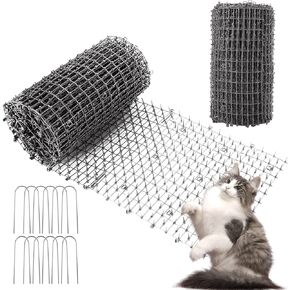 13ft Cat Scat Mat with Spikes, Scat Mat for Cats, Cat Spike Mat for Cat Repellent Outdoor & Indoor, Cat Deterrent Mat with 7 Garden Staples