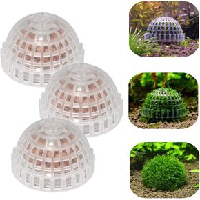 3 PCS Aquarium Moss Ball Holder Professional Aquarium Plant Holder Plastic Moss Ball Fish Tank Plant Holder with Filter Stone for Fish Tank Accessories