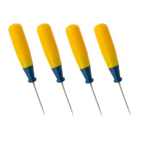 Quick Leather Awl with Plastic Handle Punch - Pack of 4 - Fine Point Sheet Scratch Awls Tool Bookmaking Working