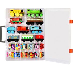 ALCYON Toy Storage Case Compatible with Thomas & Friends MINIS Engines/for Mini Brands Toys Series 1 2 3 4 /for Disney Doorables Collectible Mini Figures/for Mini Mart and More (Box Only)-White