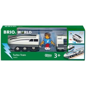 BRIO World 36003 Turbo Train | Dynamic Speed Boost Feature | Interactive Blue Light Indicators | Perfect Addition to Any Set | Suitable for Children Age 3 and Up