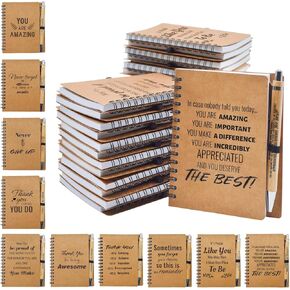 20 Pcs Employee Appreciation Gifts Bulk - 10 Sets of Inspirational Notebooks with Motivational Pens, Small Notepads for Coworkers, Office Staff, Team, Volunteer, Group, Teachers, Thank You Gifts