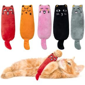 5pcs Catnip Toys, Funny cat Toys, bite Resistant cat Toys, Indoor Cartoon cat Toys for cat,cat chew Toys