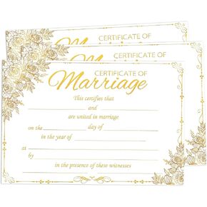 30 Pack Marriage Certificates with Gold Foil Edges 8.5x11 Inch-Blank Wedding Certificate Expecting Marriage Proposals for Wedding Ceremony