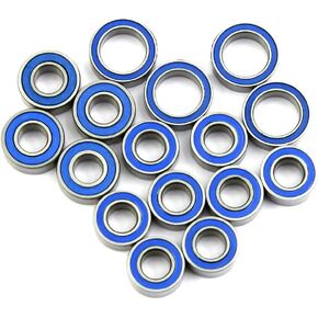Ball Bearing 16pcs Chrome Steel Rubber Seals for Tamiya TT02 Upgrade Parts
