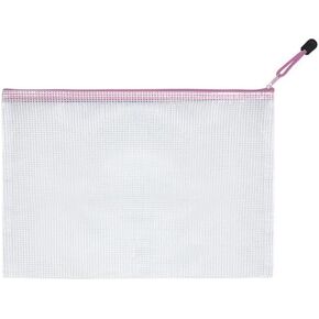 Mesh Zipper Pouch Bag,A3 Zipper Bag for Organizing Storage, Waterproof Zipper Pouch, Bigger Size, File Bag for School and Office Supplies (Black)
