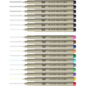 Mr. Pen- Drawing Pens for Artists, 18 Pack, Black Ink Multiliner, Colorful 0.3mm Artist Pens, Micro Pens for Drawing, Ink Pens for Drawing, Sketch Pens, Micro Pen, Fineliner Pens, Drawing Pen