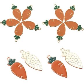 50Pcs Carrot Enamel Charms - Cartoon Carrot Pendant, Cute Carrot Accessories Perfect for DIY Necklace, Earrings, and Jewelry Making Supplies