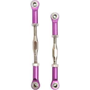 2 Packs Front & Rear RC Turnbuckles 85-97mm Adjustable Camber Linkage Rod Ends Aluminum for RC Cars 1/10 Slash 4x4 Upgrades Hop-up Parts(Purple)