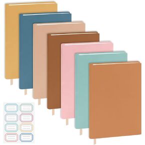 Jumbo Stretchable Book Covers 7PCS Reusable Fabric Book Covers with Label 9x11in Boho Brown Protective Sleeve for Hardcover Books Textbook Covers for School Fits Most Book Sizes Up to 10x12.5in