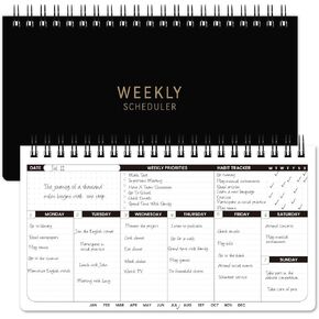 2025 Weekly Planner - Spiral Bound, 11.2'' x 6.3'', Undated Daily Productive Weekly Planner, 55 Weeks