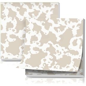 Sticky Notes 3x3 Inches, Cute Self-Stick Pads, Funny Self-Sticky Note Pads for Office, Home, Organization Brown Cow Print