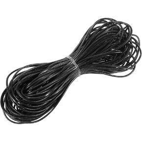 MECCANIXITY Light Coffee Leather Cord, Round Leather String Leather Lace Rope for Necklace, Bracelets, Braiding, Jewellery, Crafts,1.5mm x 20m