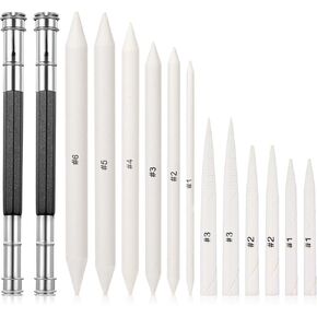14 Pieces Artist Blending Stump and Tortillion Paper Art Blenders Soft Paper Felts Sketch Blending Sticks for Student Artist Charcoal Sketch Drawing Tools, Sketch Supplies