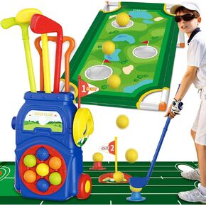 APEO Kids Golf Clubs 3-5 Upgraded Kids Golf Club Set with Putting Mat Toddler Golf Set the Best 3 Year Old Boy Birthday Gift Outdoor Toys for Toddlers 1-3 and the Toddler Games Toys for 3 Year Old Boy